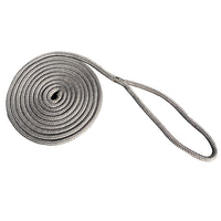 New England Rope 3/8" x 15 Nylon Double Braid Dock Line - Grey [5058-12-00015]