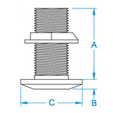 GROCO 3" Bronze Thru-Hull Fitting w/Nut [TH-3000-W]