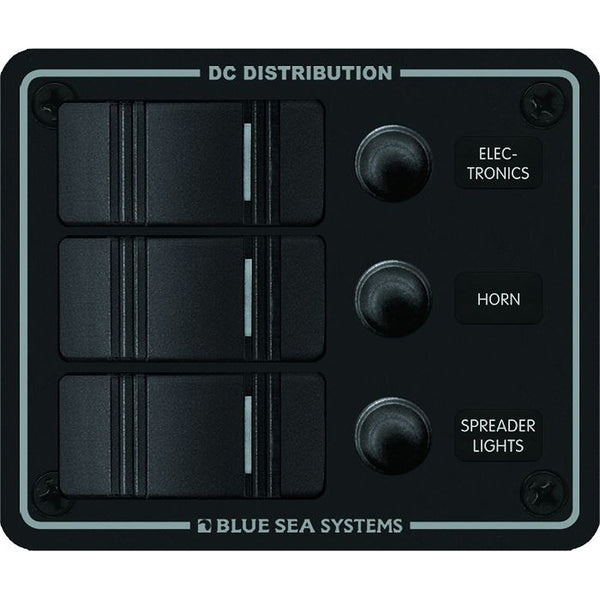 Blue Sea 8374 Water Resistant 3 Position - Black - Vertical Mount Panel [8374]