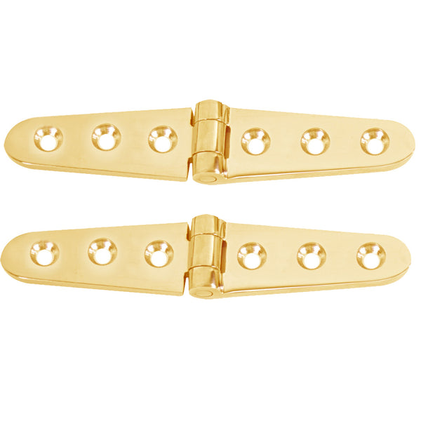 Whitecap Strap Hinge - Polished Brass - 6" x 1-1/8" - Pair [S-605BC]