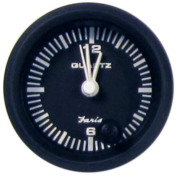 Faria Euro Black 2" Clock - Quartz (Analog) [12825]