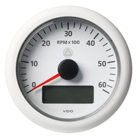 Veratron 3-3/8" (85MM) ViewLine Tachometer w/Multi-Function Display - 0 to 6000 RPM - White Dial  Bezel [A2C59512399]