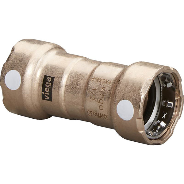 Viega MegaPress 3/4" Copper Nickel Coupling w/Stop Double Press Connection - Smart Connect Technology [88385]