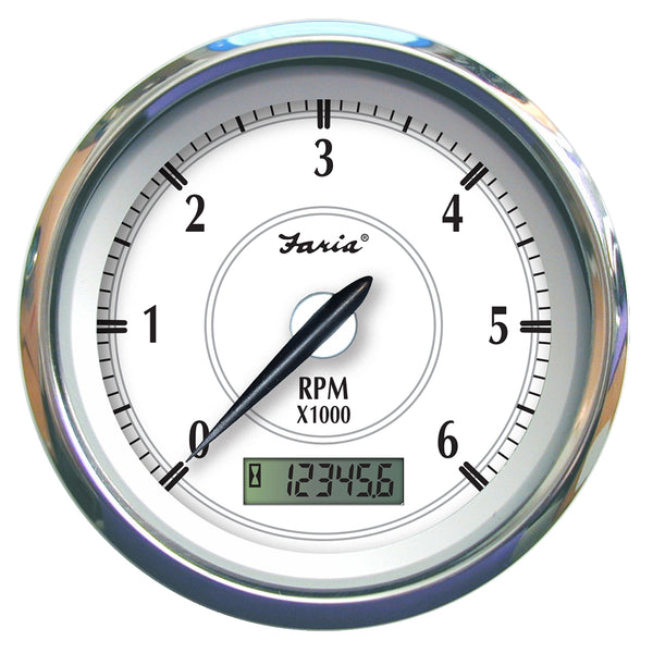 Faria Newport SS 4" Tachometer w/Hourmeter f/Gas Inboard - 6000 RPM [45004]