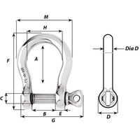 Wichard HR Bow Shackle - 12mm Pin Diameter [11246]