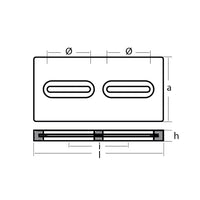 Tecnoseal Rectangular Zinc Plate Anode w/Inserts - 12" x 6" x 1" [TEC-DIVERSD]